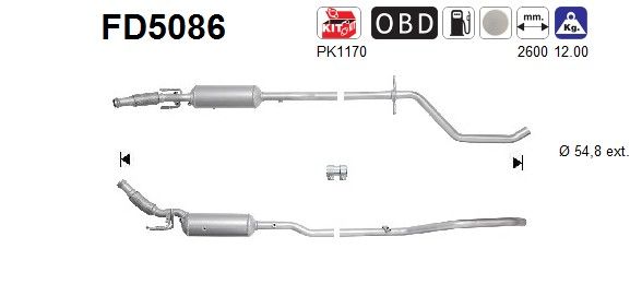 AS FD5086 Soot/Particulate Filter, exhaust system