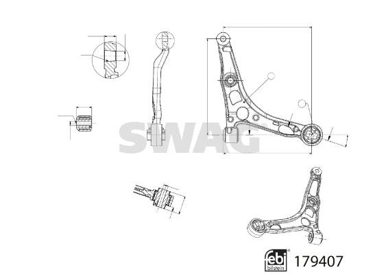 SWAG 33 10 4909 Control/Trailing Arm, wheel suspension
