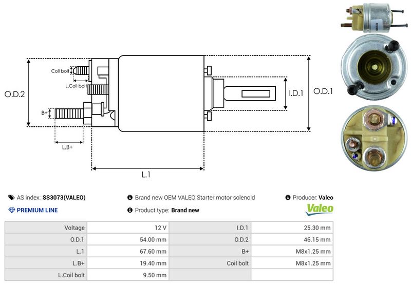 AS-PL SS3073(VALEO) Solenoid Switch, starter