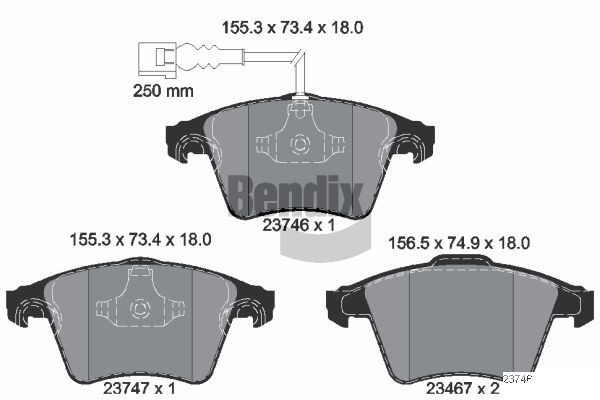 BENDIX Braking fékbetétkészlet, tárcsafék BPD1433