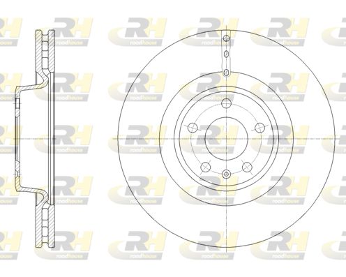 Гальмівний диск, передня вісь, з вентиляцією, 345мм, кількість отворів 5, Roadhouse 6167010