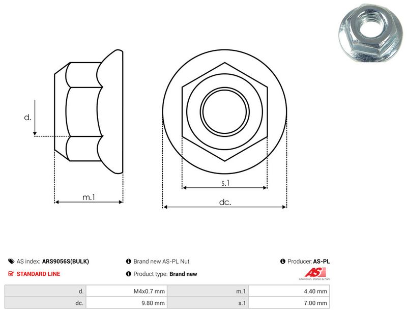 AS-PL ARS9056S(BULK) Repair Set, alternator