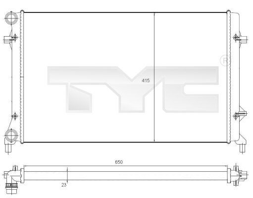 Радіатор, система охолодження двигуна, Tyc 702-0025