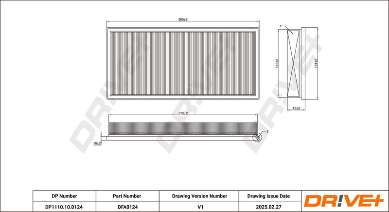 Filtru aer DP1110.10.0124 Dr!ve+