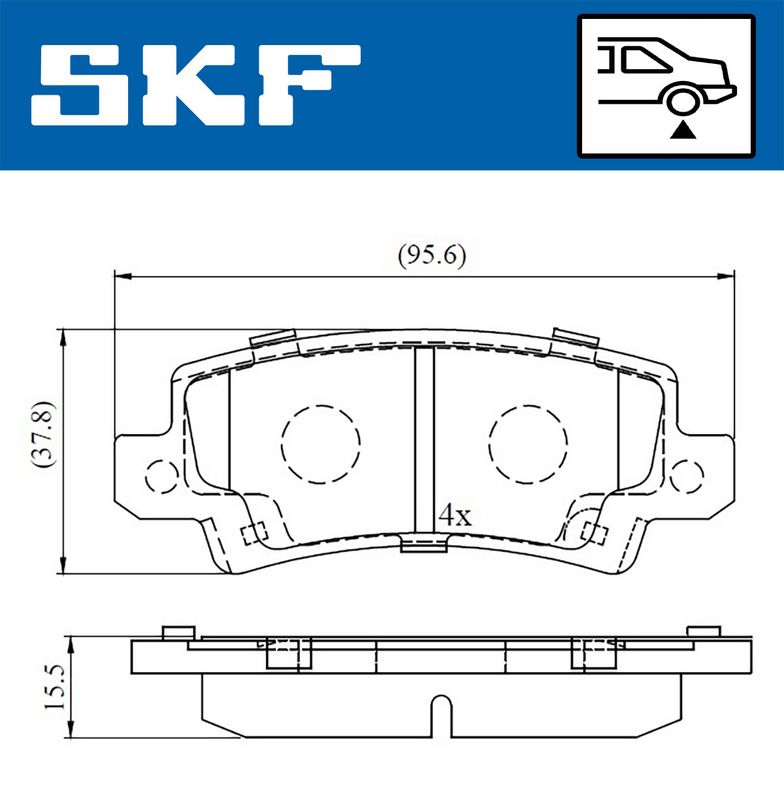 SKF VKBP 90208 A Brake Pad Set, disc brake