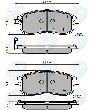 Комплект гальмівних накладок, дискове гальмо, Comline CBP32025