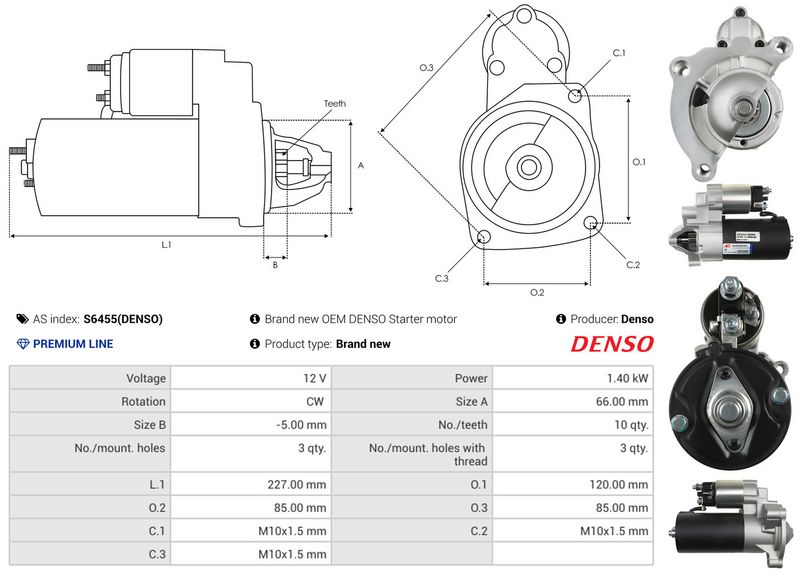 AS-PL S6455(DENSO) Starter