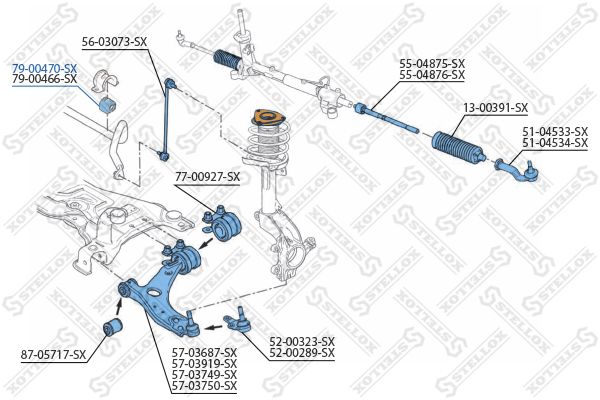 STELLOX 79-00470-SX Mounting, stabiliser bar