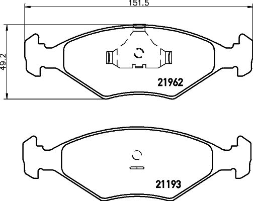 HELLA fékbetétkészlet, tárcsafék 8DB 355 011-031