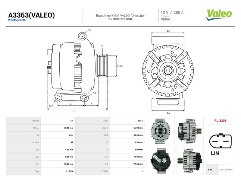 Generaator, AS-PL A3363(VALEO)