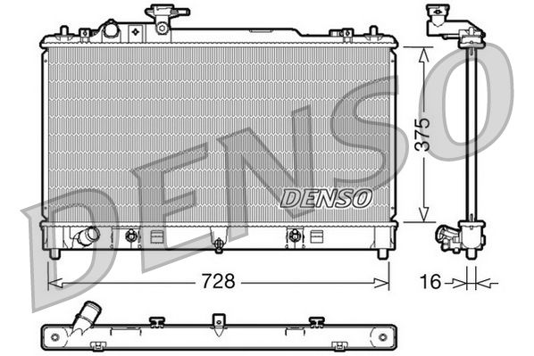 Радіатор, система охолодження двигуна, Denso DRM44021