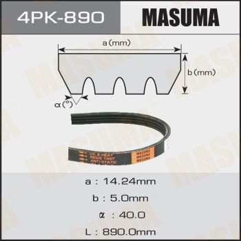 Поліклиновий ремінь, Masuma 4PK890