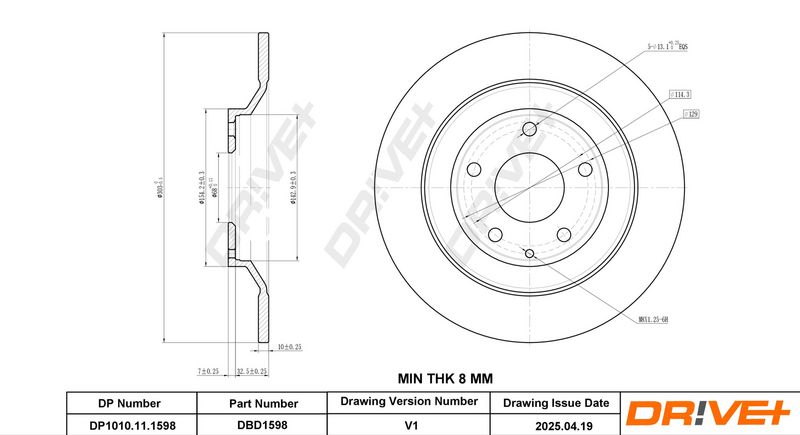 Disc frana DP1010.11.1598 Dr!ve+