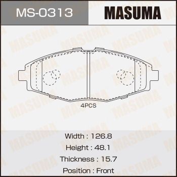 Комплект гальмівних колодок, Masuma MS-0313