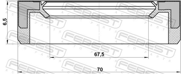 FEBEST 95BAY-61700507X Shaft Seal, transfer case