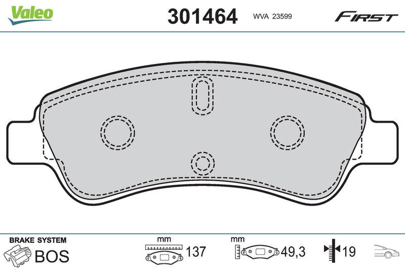 VALEO 301464 Brake Pad Set, disc brake