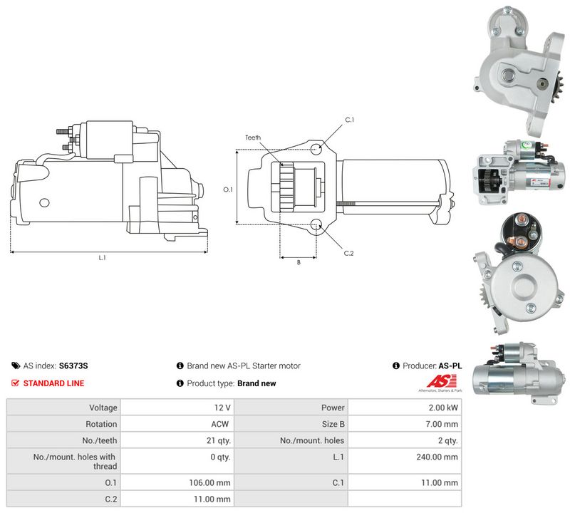 Starter, AS-PL S6373S
