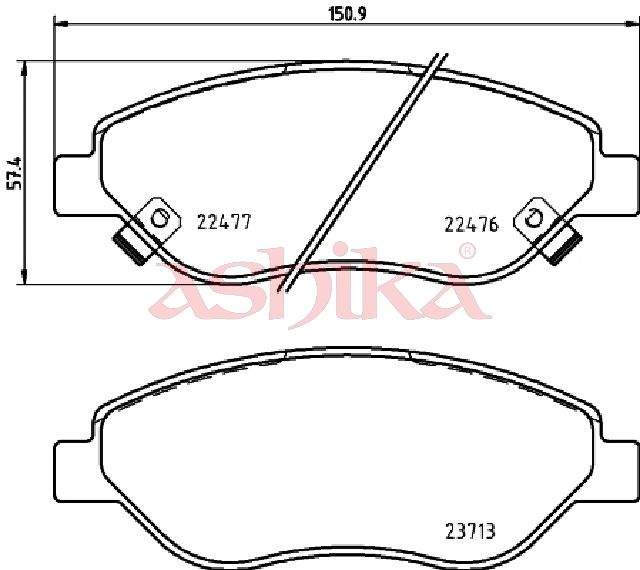 ASHIKA 50-00-0244 Brake Pad Set, disc brake