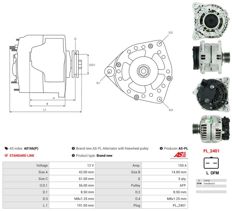 Generaator, AS-PL A0166(P)