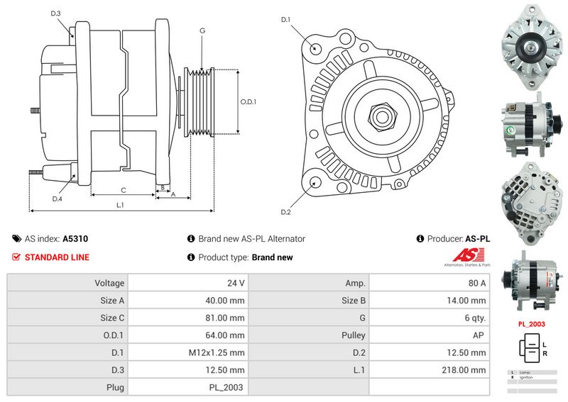 AS-PL A5310 Alternator