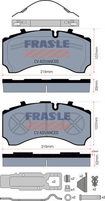 desky brzdové SAF SBS 2220, K0-22,5" - standard (nelze zaměnit se SCHMITZ ST7) PD/223-N-K025-CV