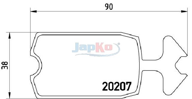 Piduriklotsi komplekt, ketaspidur, JAPKO 500648