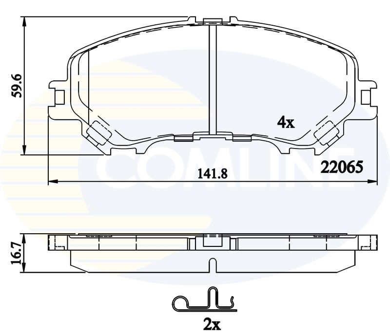 Комплект гальмівних накладок, дискове гальмо Comline CBP32304