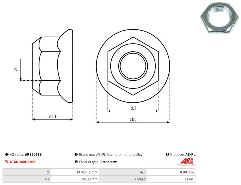 AS-PL ARS5027S Repair Set, alternator