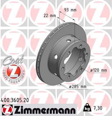 Гальмівний диск, Zimmermann 400.3605.20