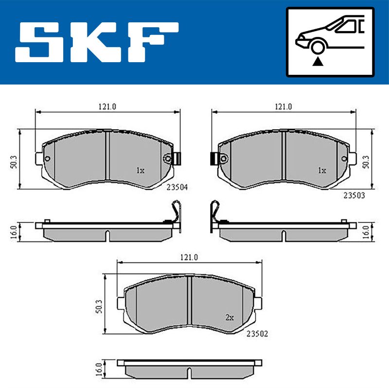 Комплект гальмівних накладок, дискове гальмо, Skf VKBP80535A