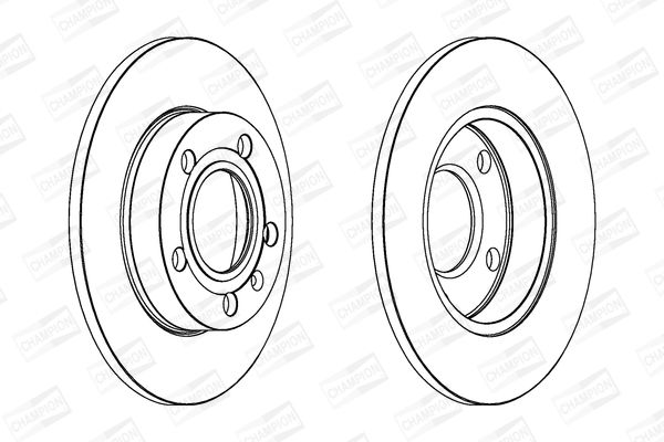 CHAMPION Volkswagen диск гальмівний задній 245mm Audi 80,A4 00-,Seat Exeo 08-