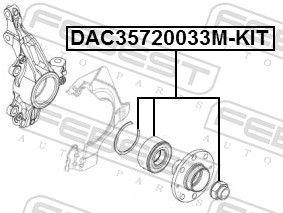 Комплект колісних підшипників, Febest DAC35720033M-KIT