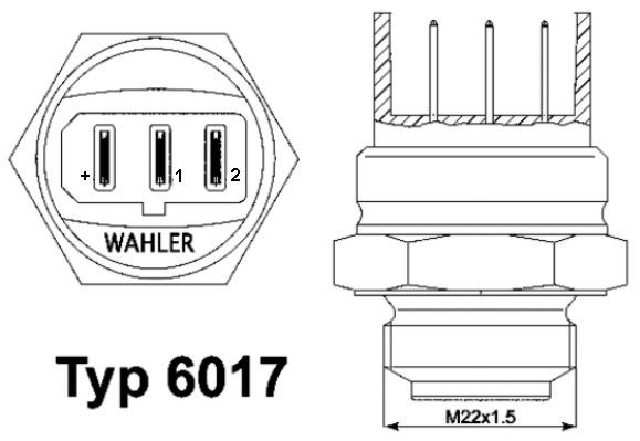 BorgWarner (Wahler) hőkapcsoló, hűtőventilátor 6017.95D