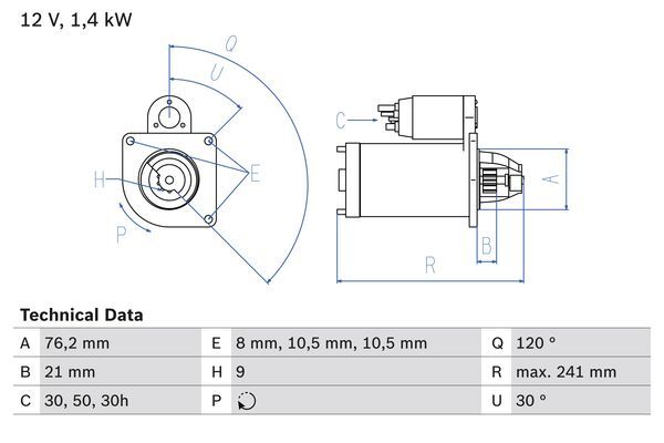 Стартер, Bosch 0986014900