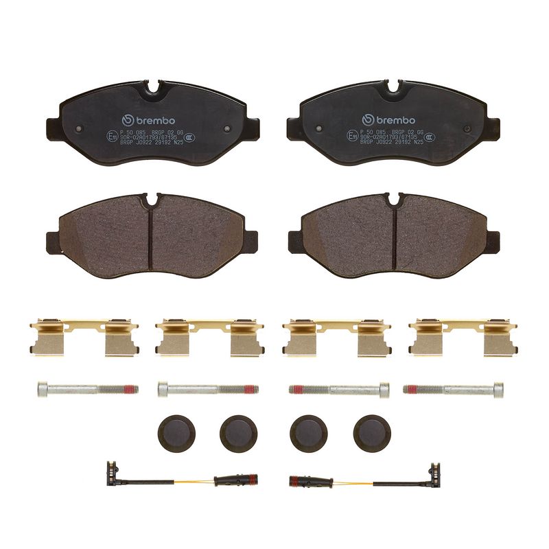 Piduriklotsi komplekt, ketaspidur, BREMBO P 50 085