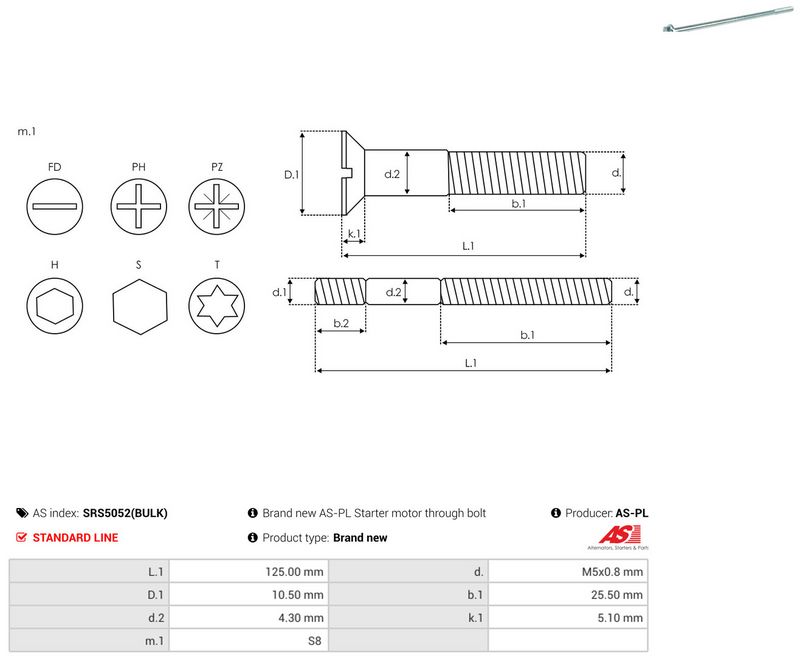 AS-PL SRS5052(BULK) Repair Set, alternator