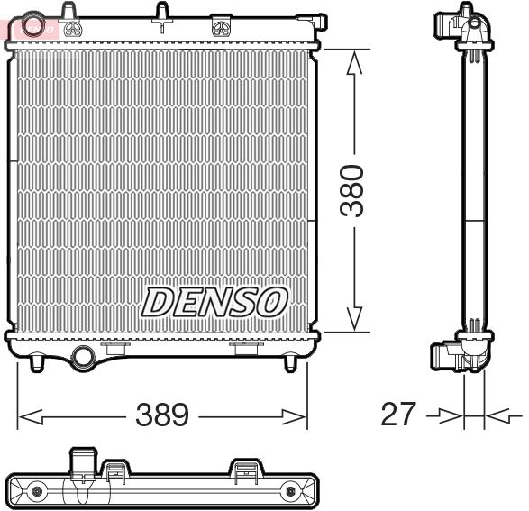 Радіатор, система охолодження двигуна, Denso DRM21108