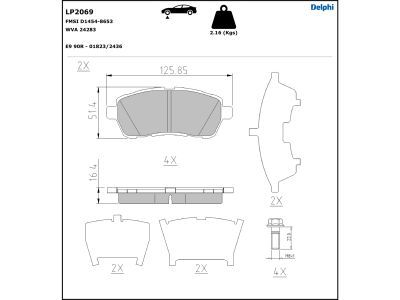 DELPHI LP2069 Brake Pad Set, disc brake