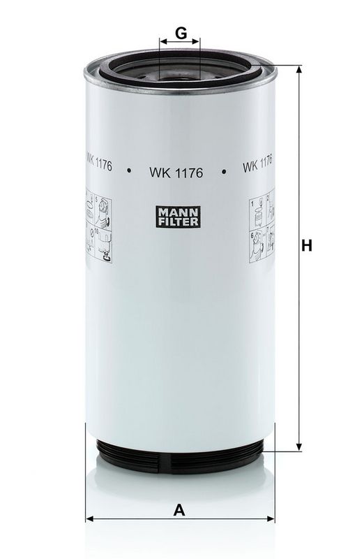 Kütusefilter, MANN-FILTER WK 1176 x