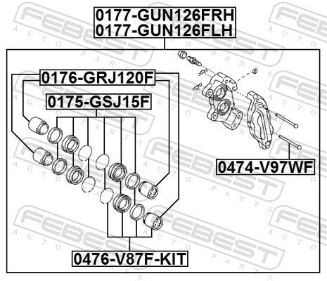 Гальмівний супорт, Febest 0177GUN126FRH