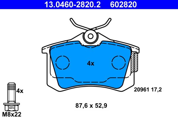 set placute frana,frana disc 13.0460-2820.2 ATE