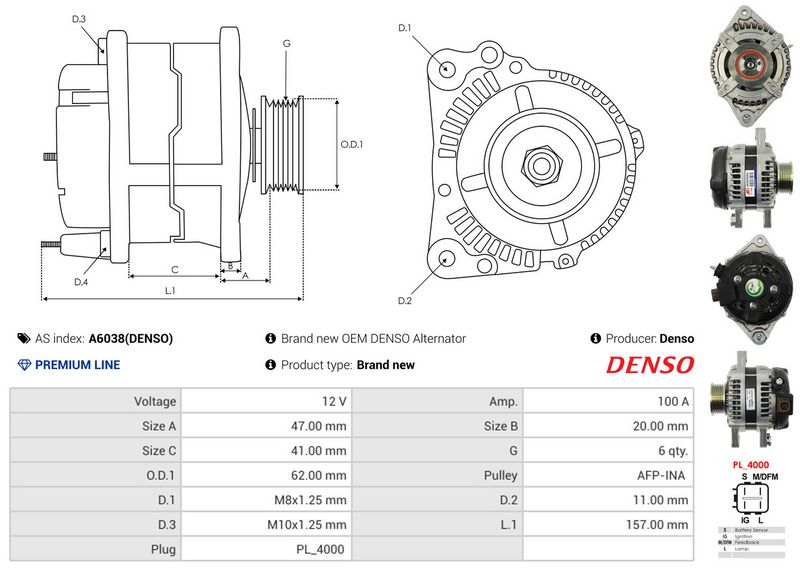 AS-PL A6038(DENSO) Alternator