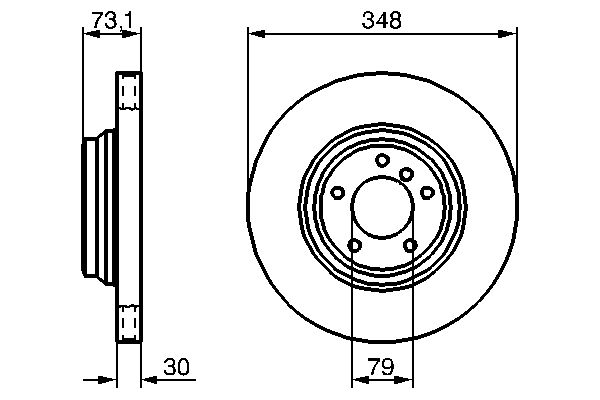 BOSCH BMW диск тормозной передний 3 E90,X1 E84 04-