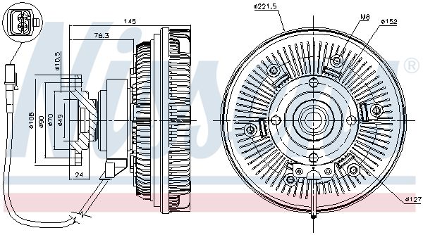 NISSENS 86022 Clutch, radiator fan