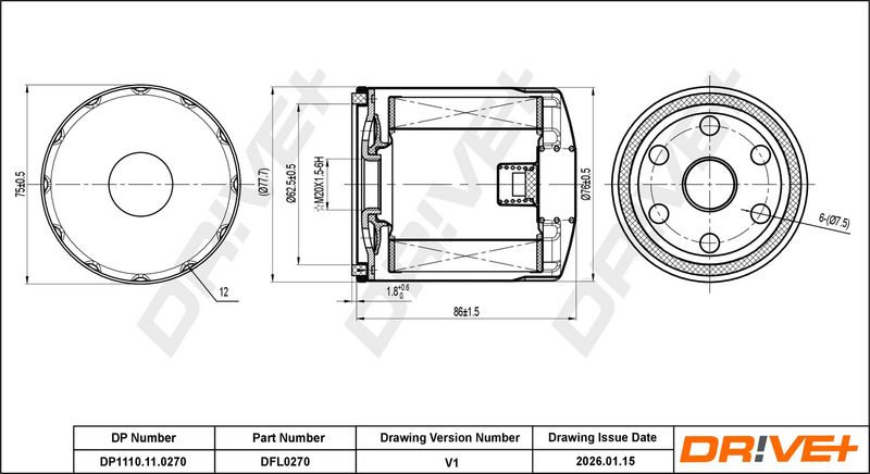 Filtru ulei DP1110.11.0270 Dr!ve+