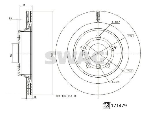 SWAG 33 10 0918 Brake Disc