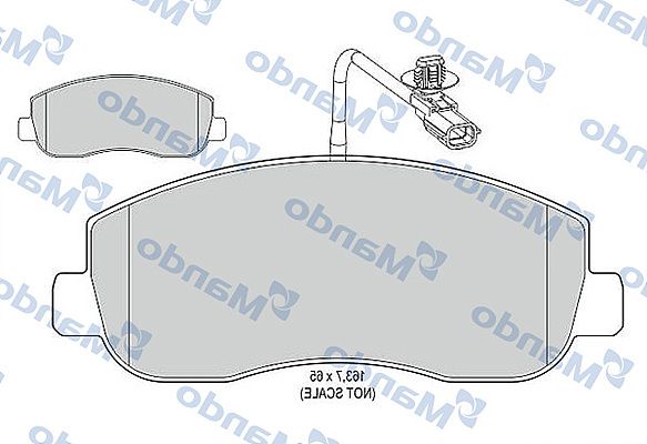 Комплект гальмівних накладок, дискове гальмо, Mando MBF015042