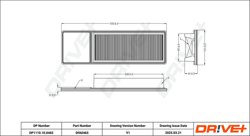 Filtru aer DP1110.10.0465 Dr!ve+