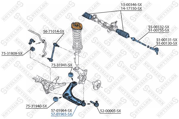 STELLOX 57-01965-SX Control/Trailing Arm, wheel suspension