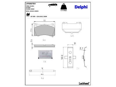 DELPHI LP5007EV Brake Pad Set, disc brake